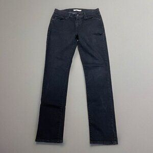 Levi Strauss Jeans Mid Rise Skinny Women's 10 Black Denim Dark Wash Stretch